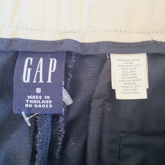 Gap Womens Navy Blue Chino Pants Size 8 Straight Leg Pockets Cotton - Picture 5 of 12